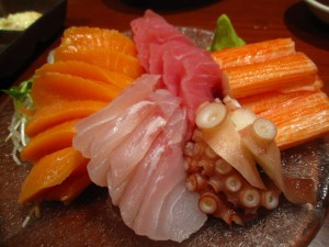 Raw fish sushi