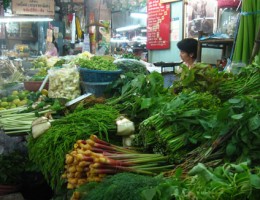 fresh vegetables market in bangkok