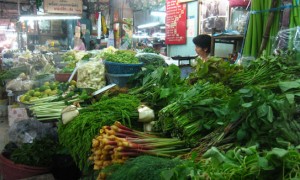 fresh vegetables market in bangkok