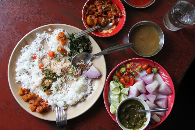 A extremely satisfying meal in Darjeeling, India