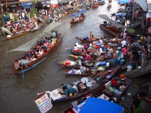 amphawa floating market thailand