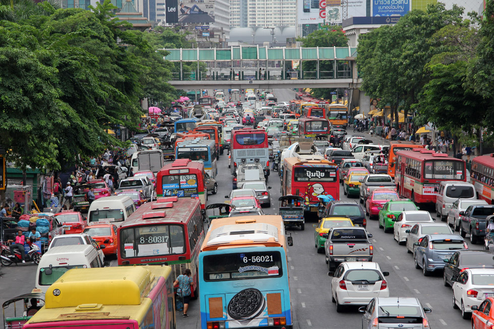 PHOTO Colorful Traffic Jam In Bangkok