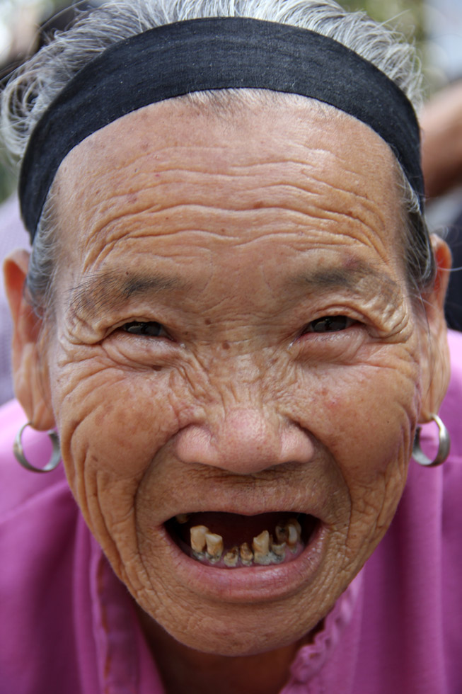 Photo: A Very Smiling (and Toothless) Old Chinese Lady