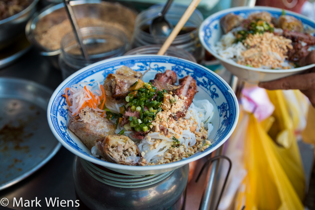 Delicious Bun Thit Nuong for Breakfast in Saigon Vietnam