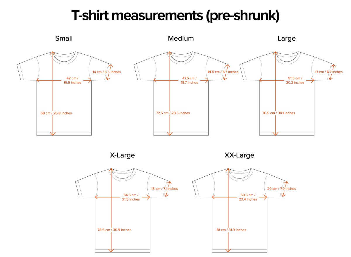 5t shirt dimensions