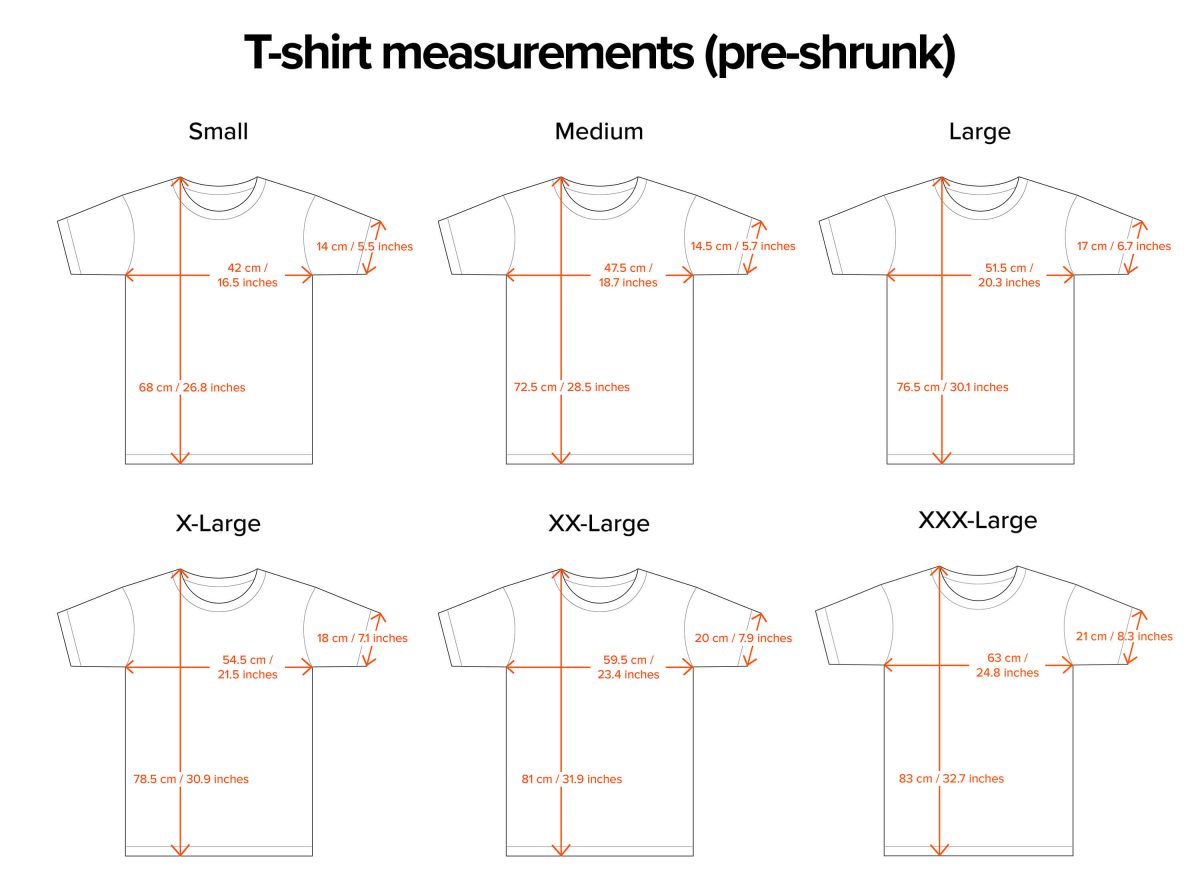 adidas t shirt measurements