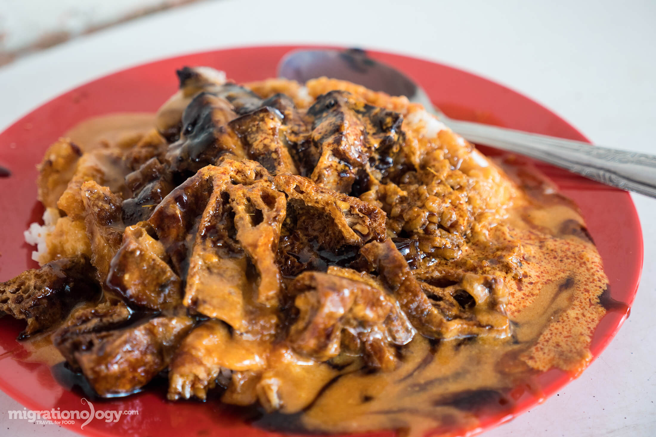 Scissor Cut Hainanese Curry Rice in Singapore