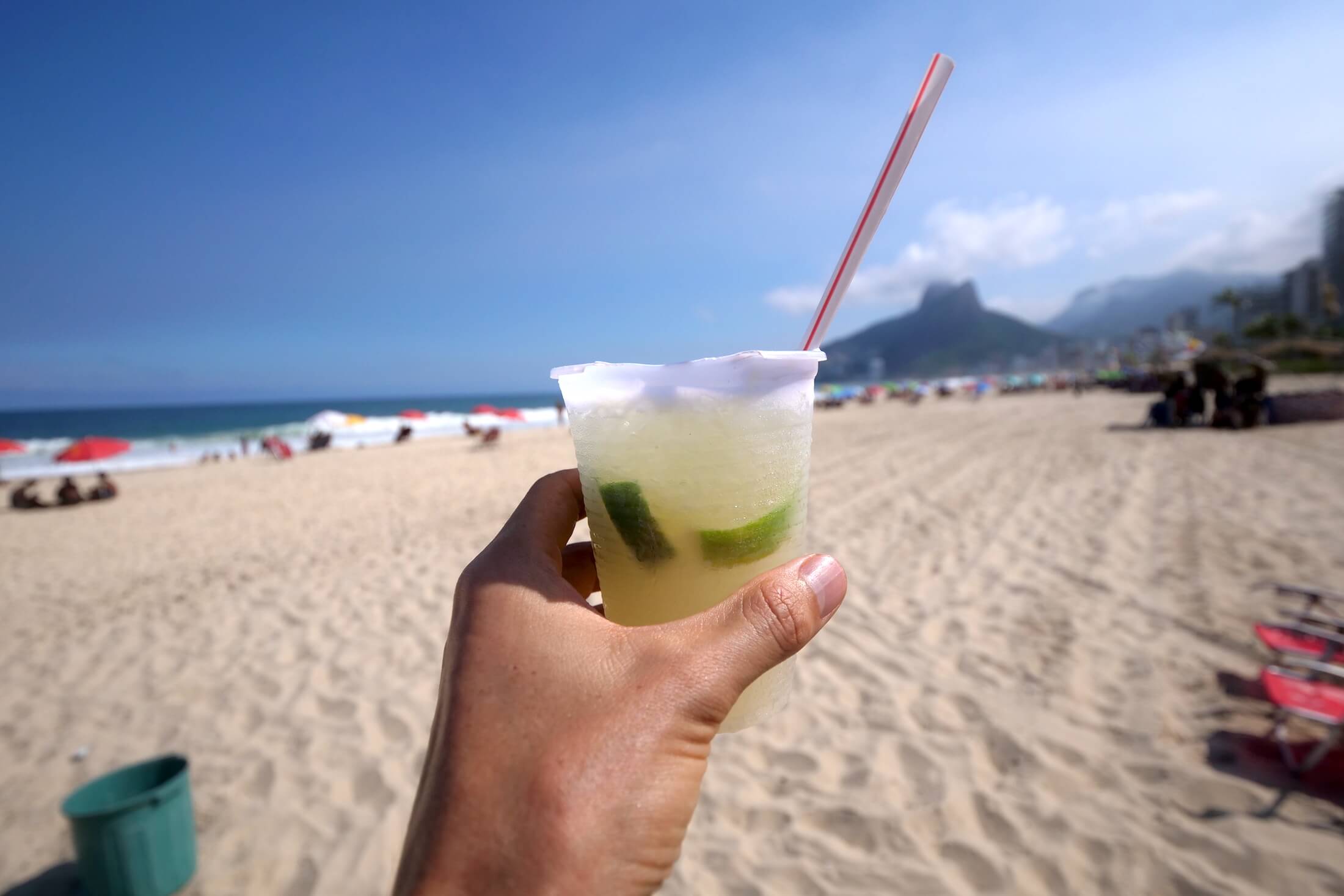 Made of cachaca sugar cane alcohol, ice, and lime, this is probably Brazil's most famous beverage