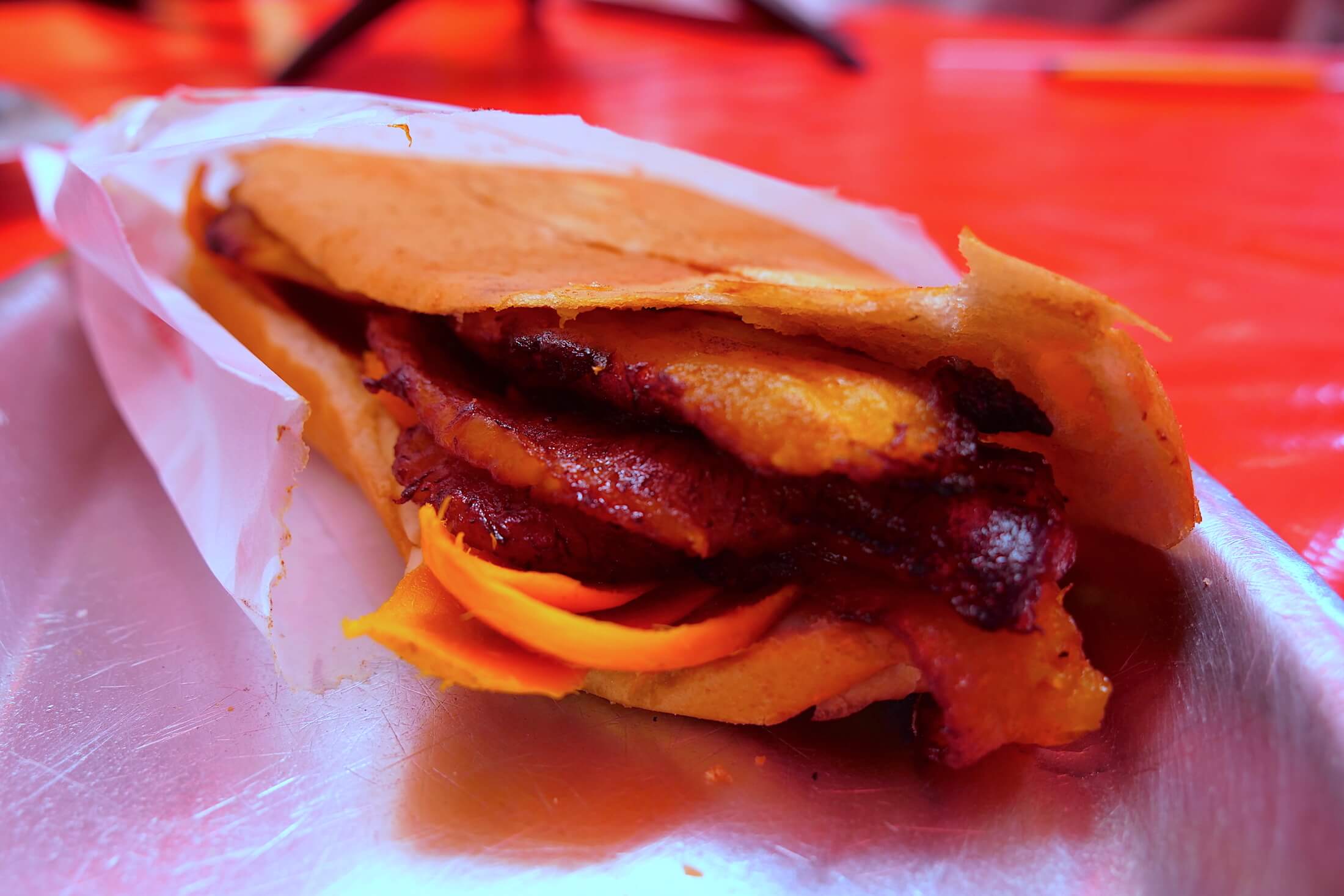 The tapioca crepe is just one way to eat pupunha, they also commonly eat it here in Manaus in a bread wrapper, like an Amazon sub sandwich