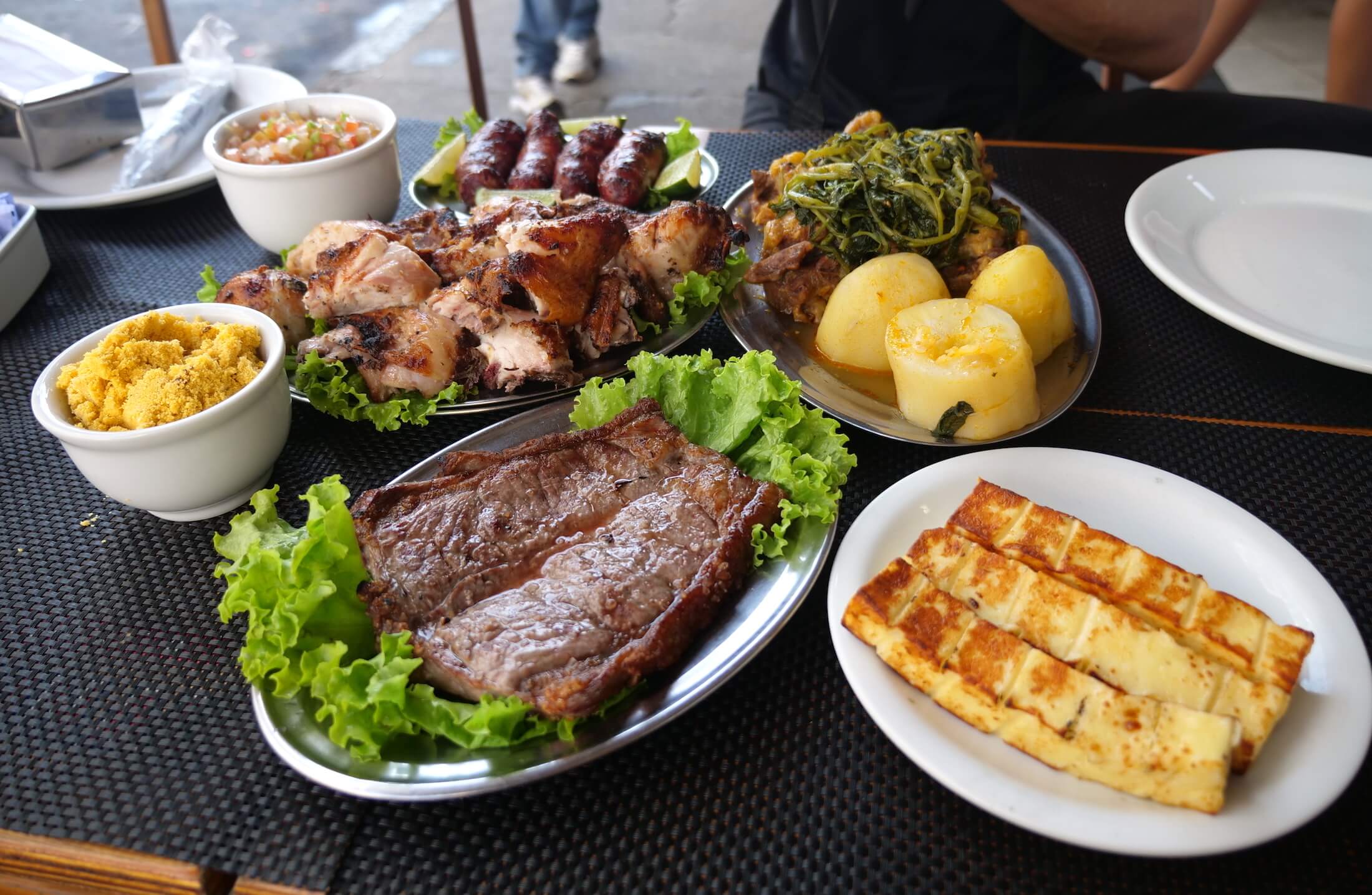 Wonderfully large serving plates at Bar Cafe Rex, this is a great place to go to share some plates of Brazilian meat with all your lunchtime friends