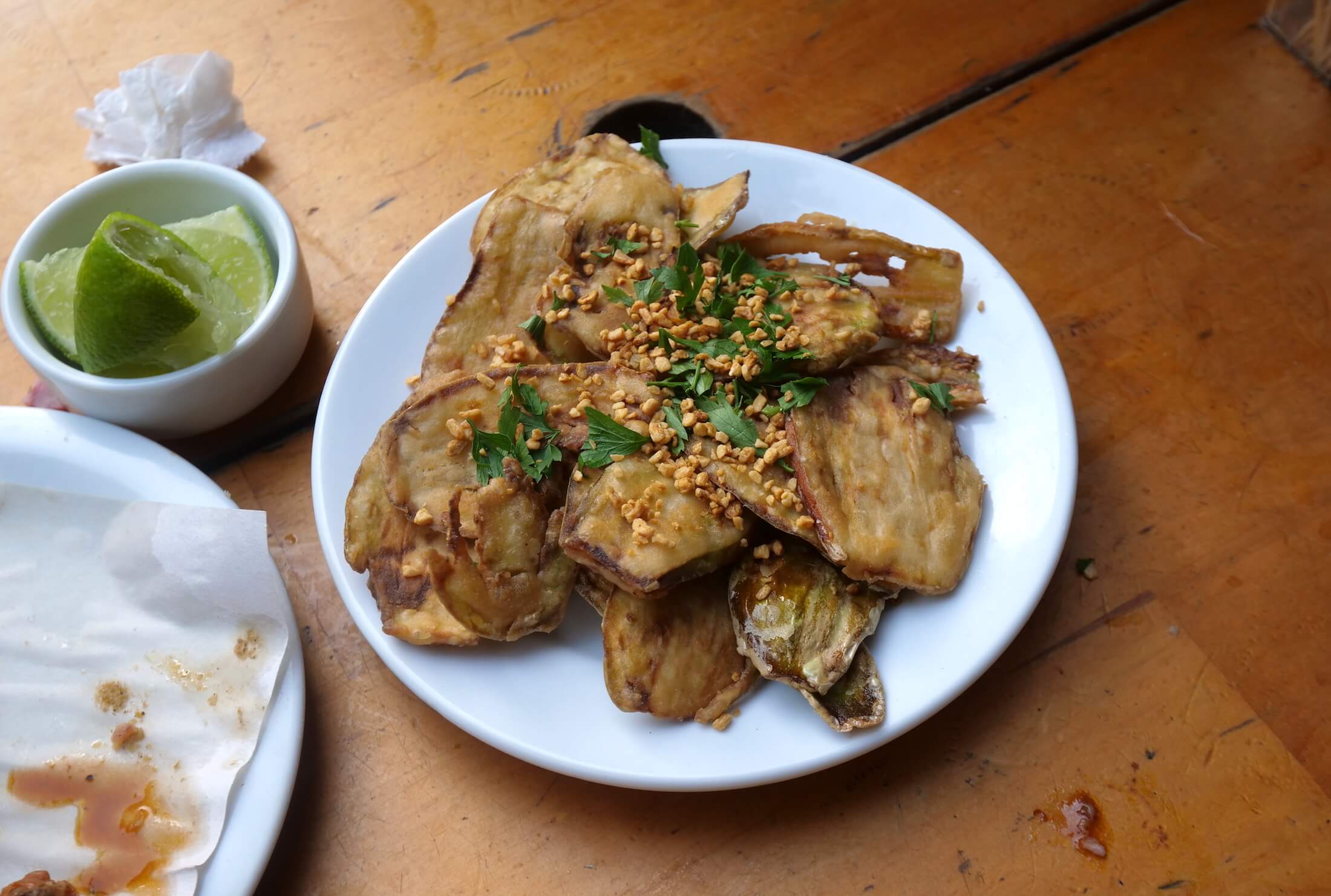 Try the scarlet eggplant in brazil, most commonly fried with liver and onions, but also great on its own