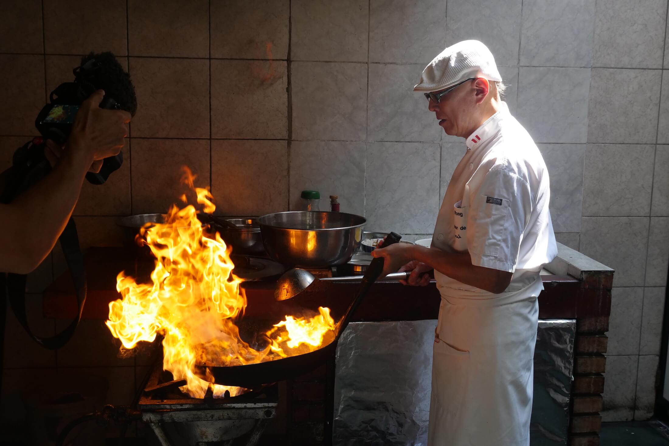 I wish I could play with fire during my own dinners the way that Chef Wong does with his