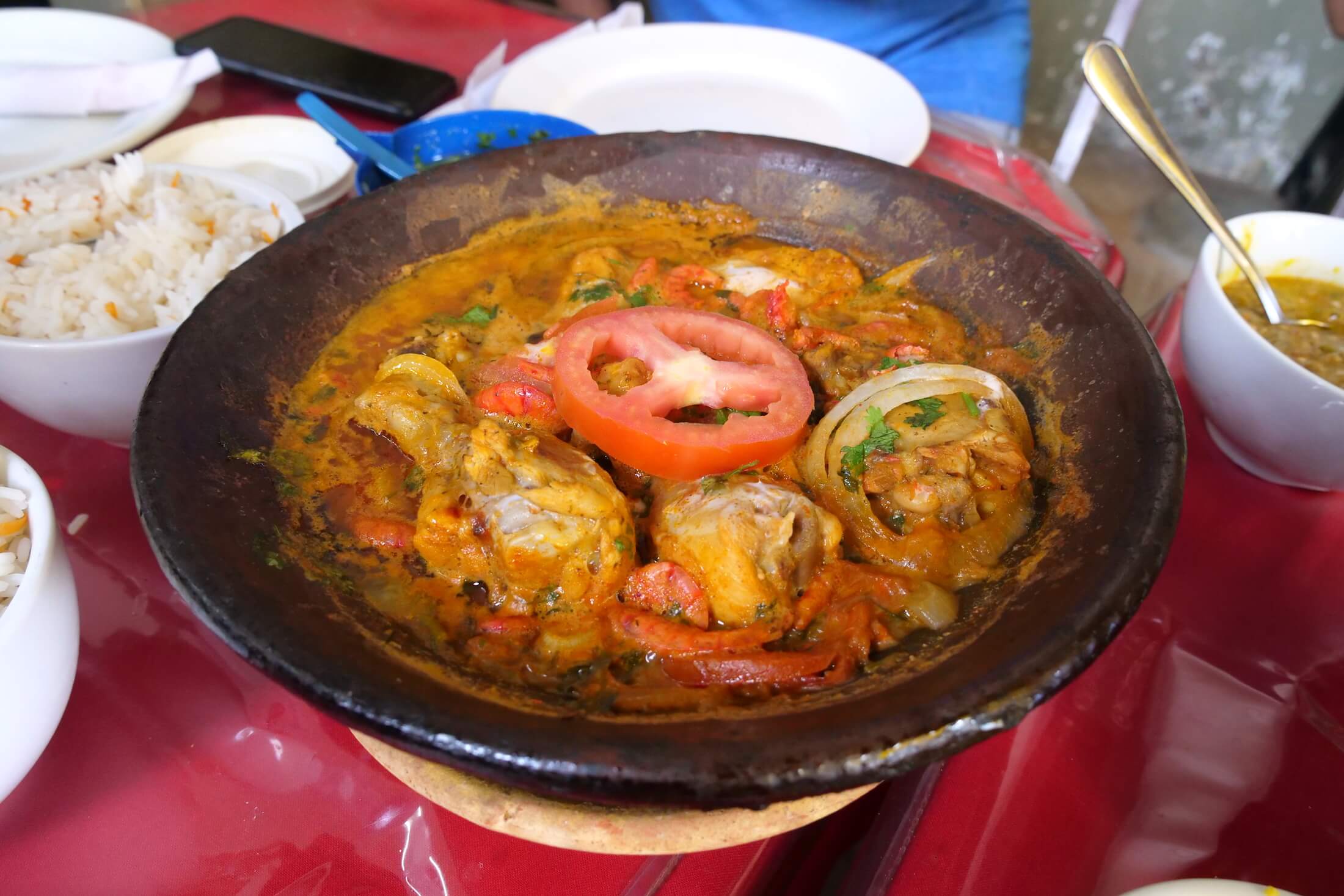 Salvador has amazing food, like this Gallina, Xinxim de Gallina, which will will usually be a mature chicken, with flavor suited for soup or stew