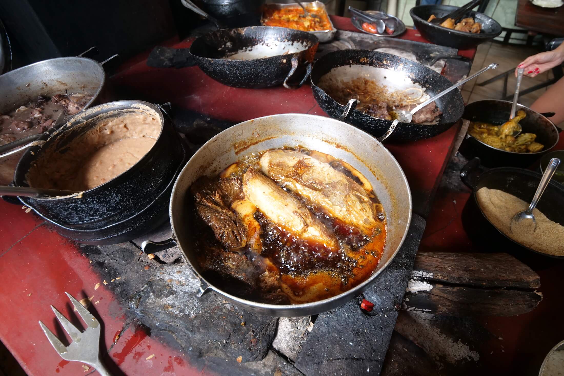 Earthenware Oven at Restaurante Braseiro, cooking each dish with huge amounts of wood-burning heat