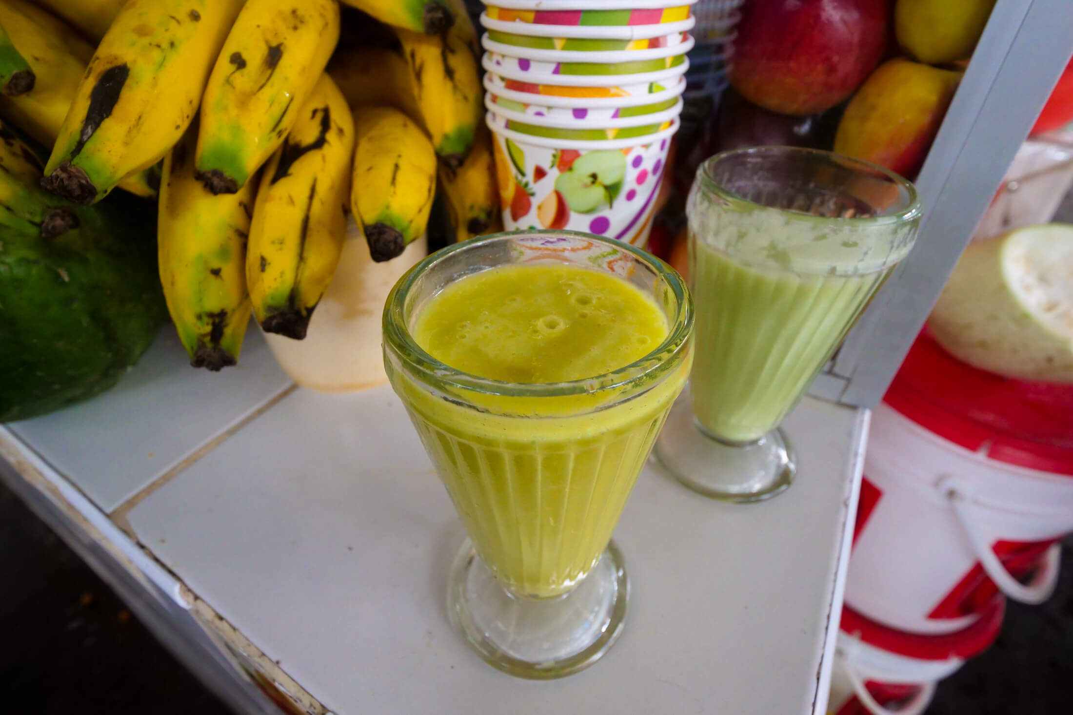 Avocado and Mango shake at the San Pedro Market in Cusco