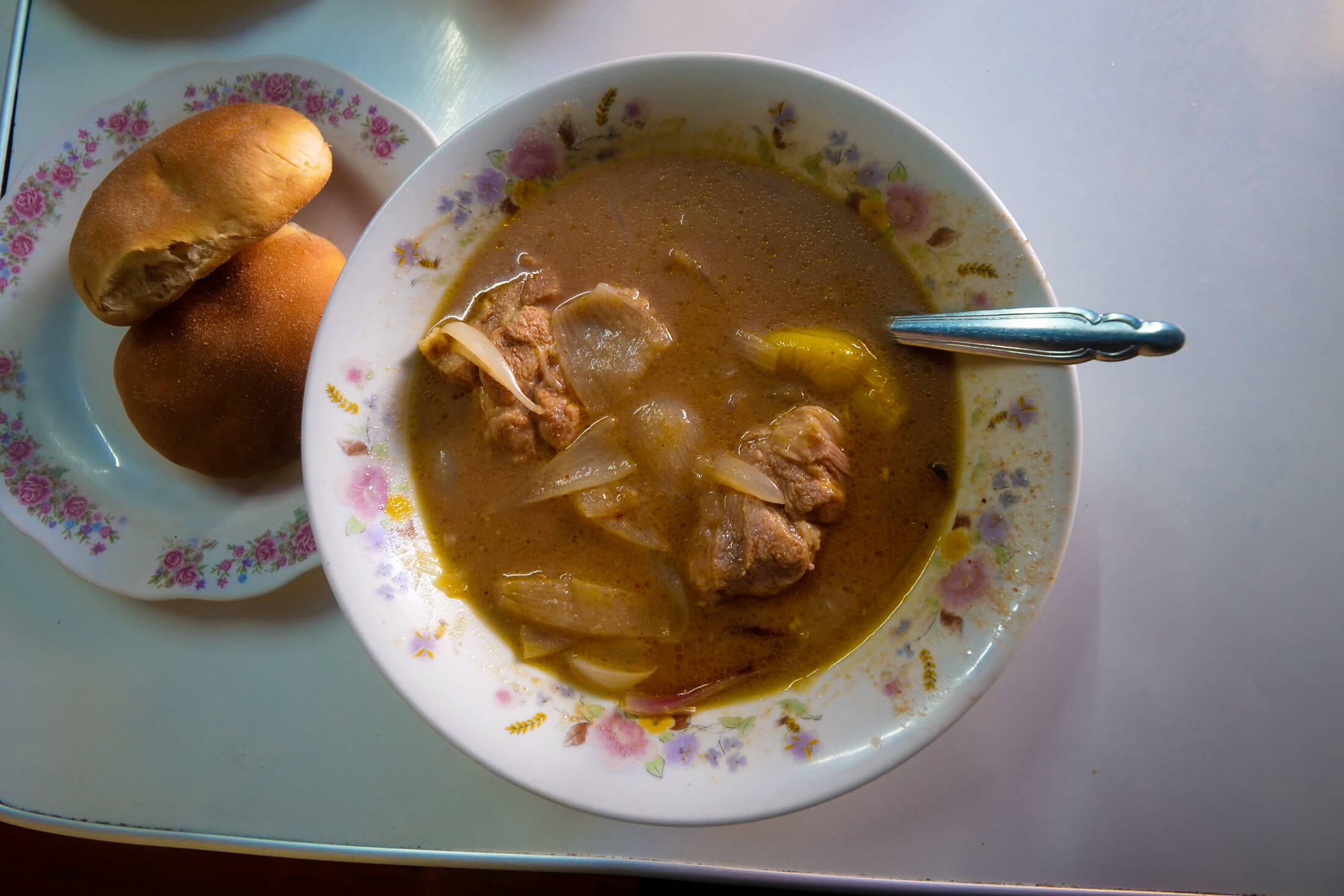 Adobo is eaten bread, and you can take it up a notch with a few bites off the Rocoto chili