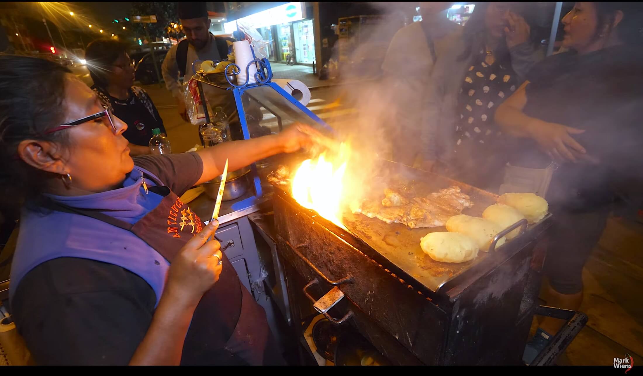 For beautiful displays of late night street food grilling, you need to visit Miraflores Anticuchos de Manuela