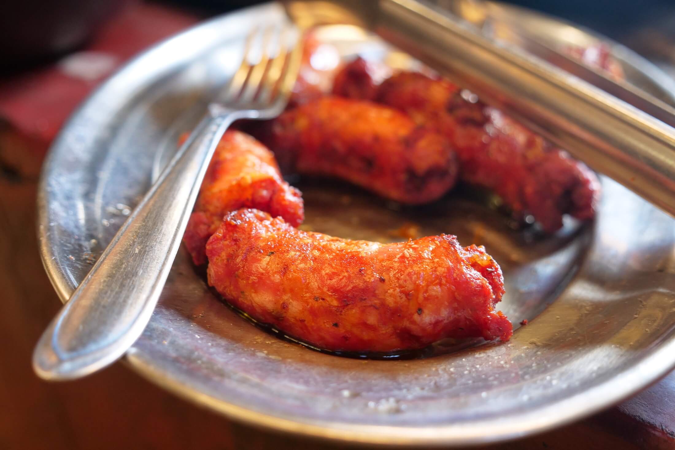 chunky porky sausage Linguiça in Brazil