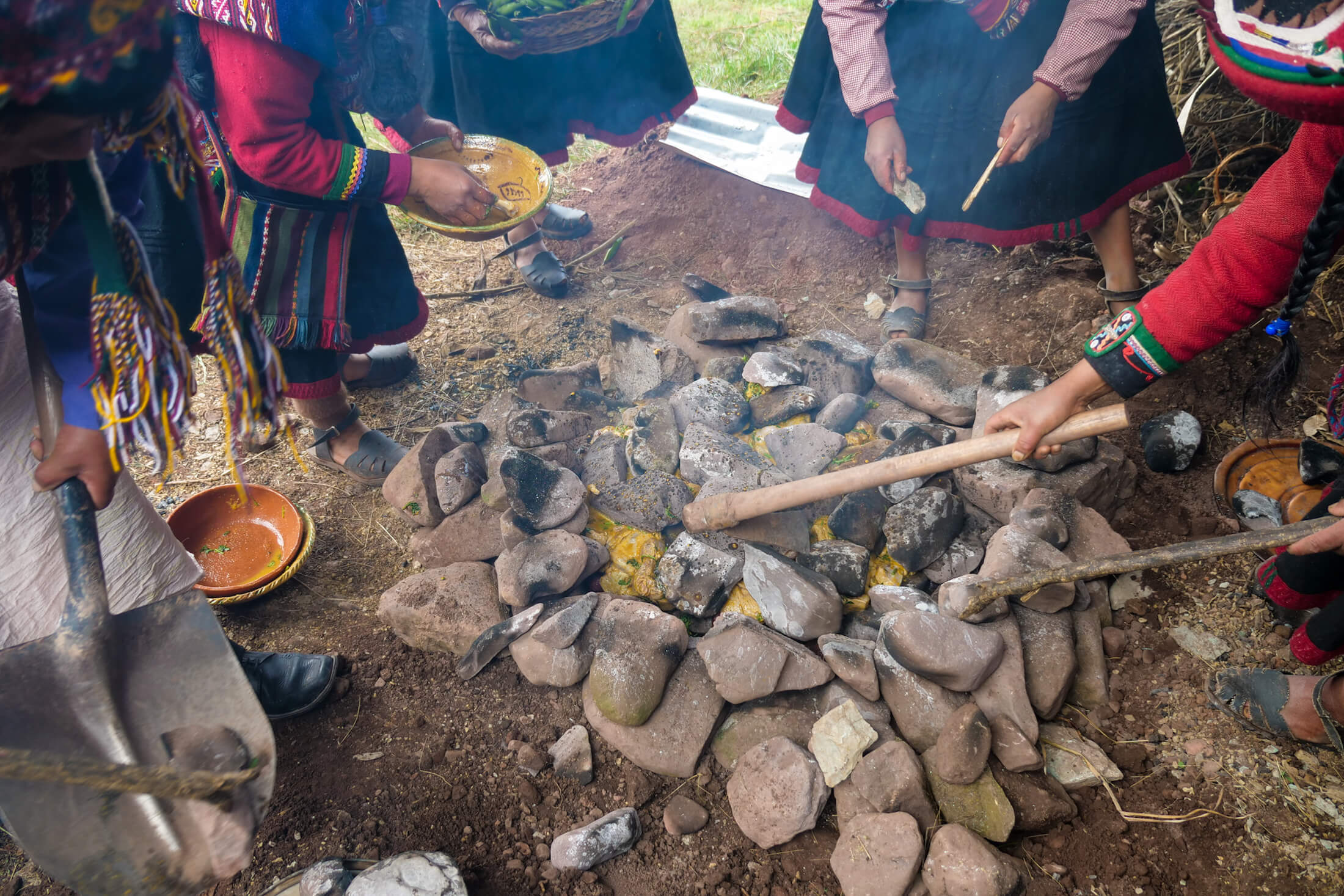 Teamwork is key here so that the rocks don't cool down