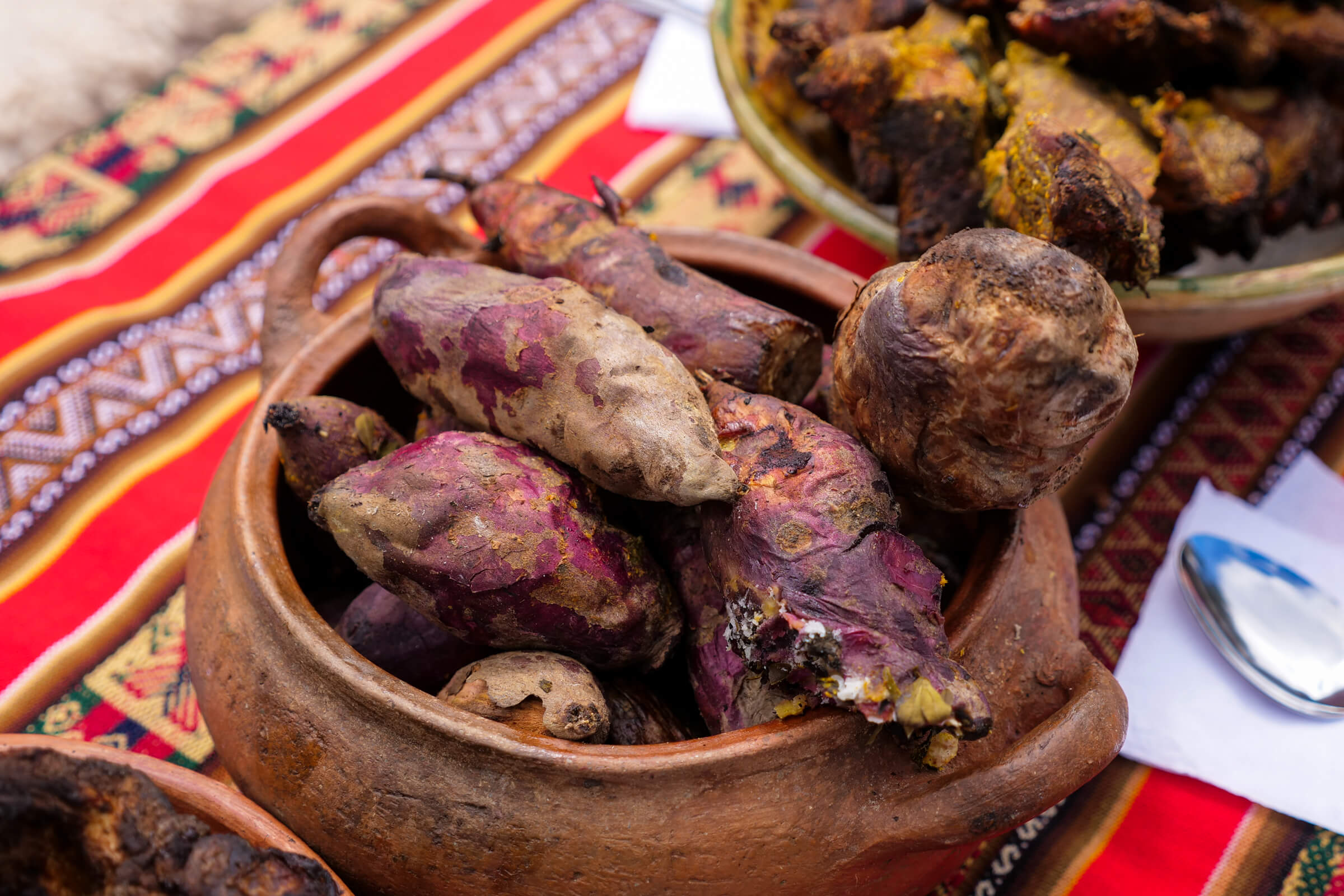 the sweet potatoes are so soft that they can be eaten just with the hands