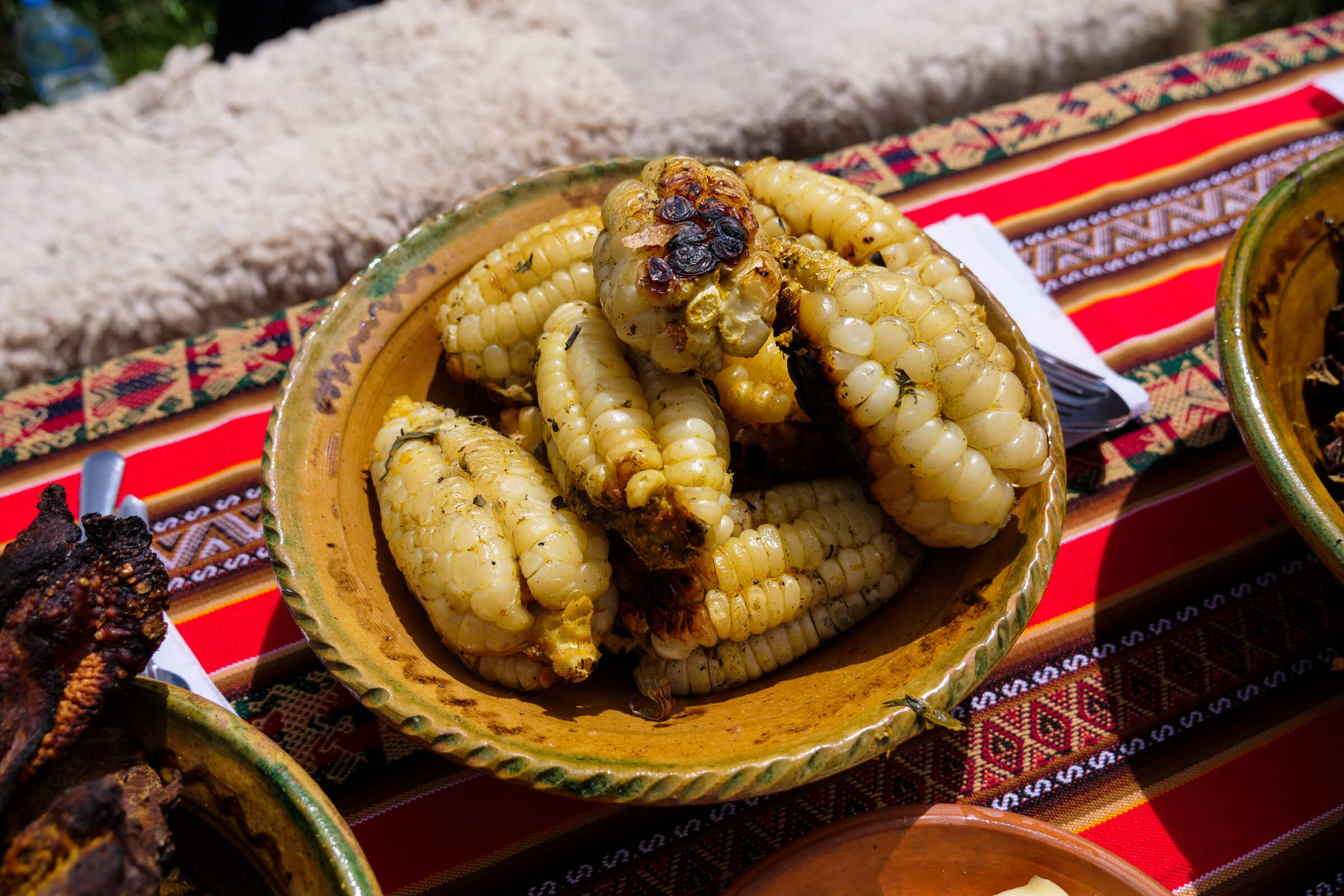 huge kernels of Choclo sweet corn retain so much moisture inside that they're almost milky