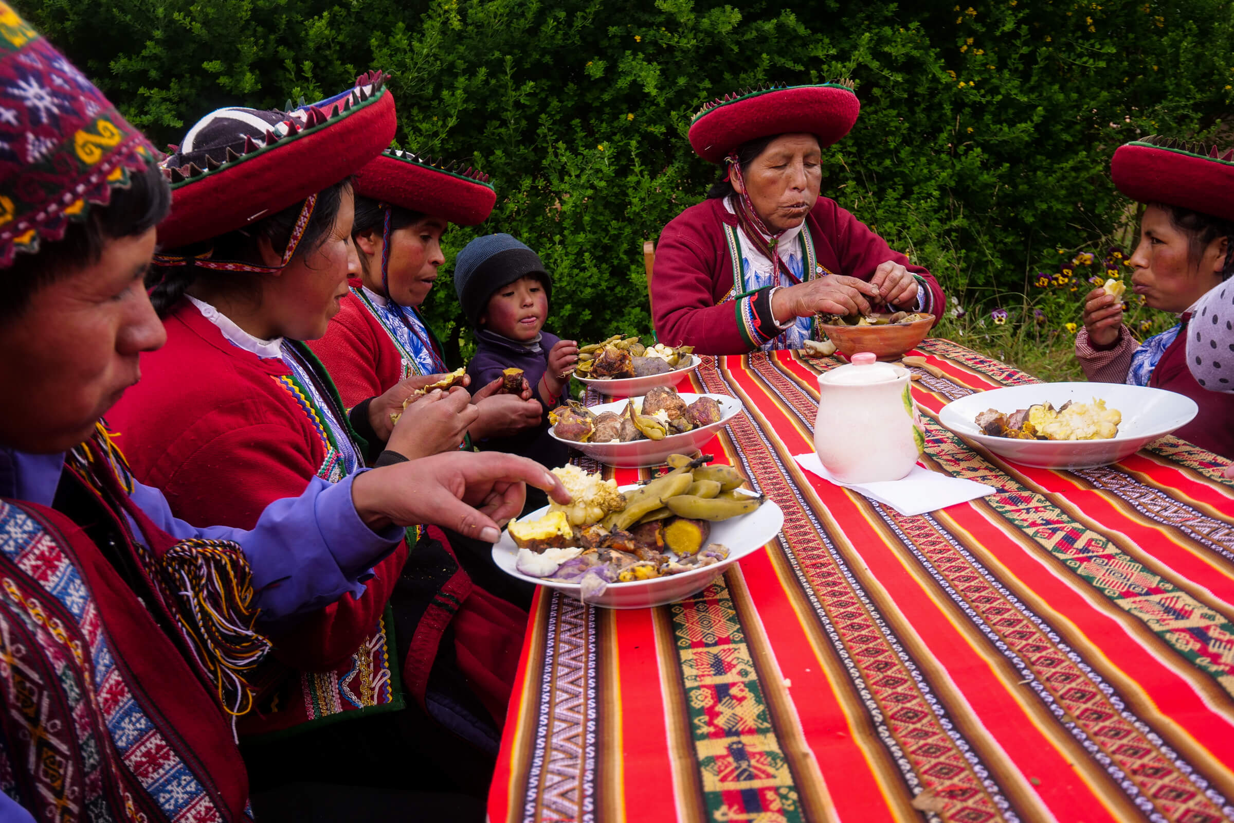 The family-style eating today was beautiful, and added so much to my memories of Pachamanca today