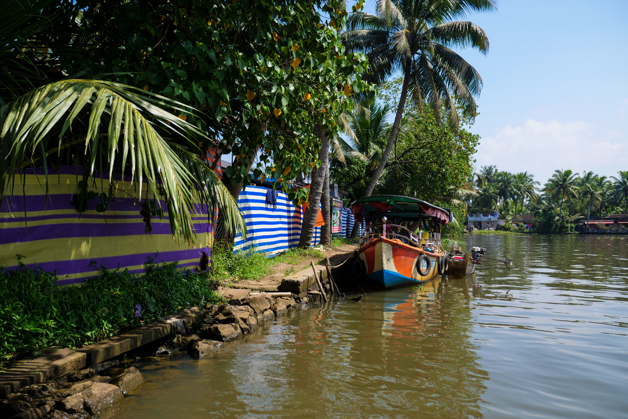 Kerala backwaters and the town of Alaphuzza are home to Kerala's Toddy Shop cuisine.