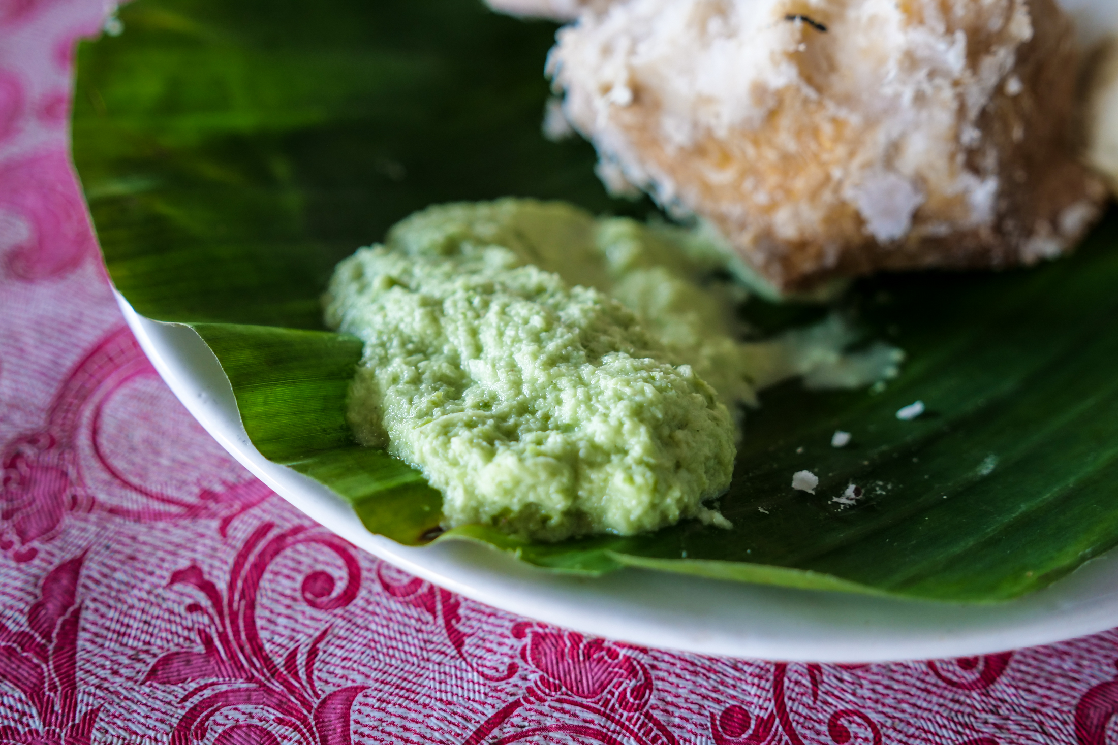 fresh coconut chutney which comes with every meal of spicy Toddy Shop food